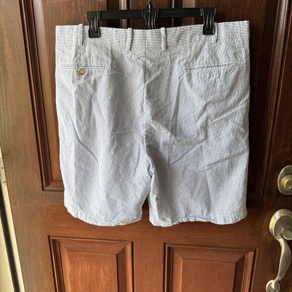 Peter Millar Featherweight Shorts Mens 38 Seersucker Blue Striped Golf Outdoor - Picture 4 of 5